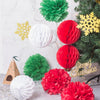 Feliz Navidad rojo / blanco / verde decoración del hogar (8 piezas)