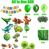 Kid's Dinosaur Themed Balloon Party Background Decoration Happy Birthday Banner Paper Fan Palm Leaf Set