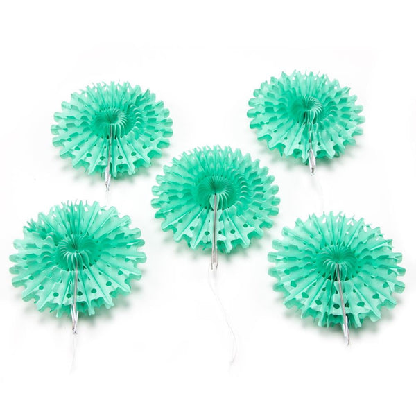 Green Snowflake Tissue Paper Fans/Pinwheel - cnsunbeauty