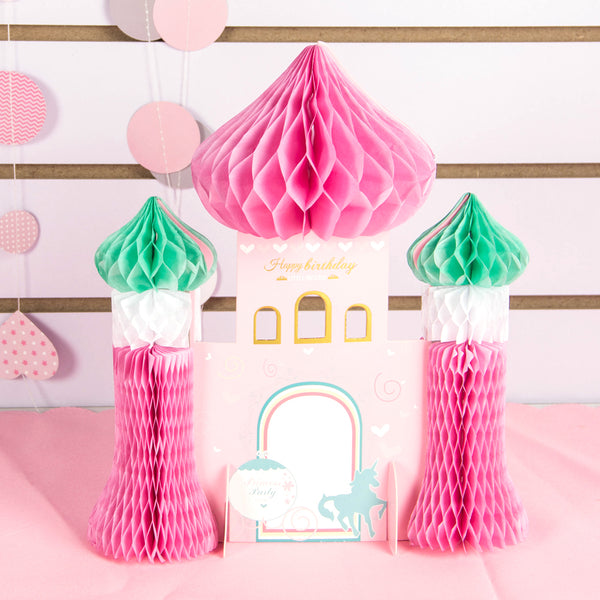 Girl Princess Birthday Castle Honeycomb Centerpiece - Sunbeauty