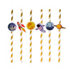 Blast Off to Outer Space Rocket Ship Baby Shower Birthday Paper Straws - Sunbeauty