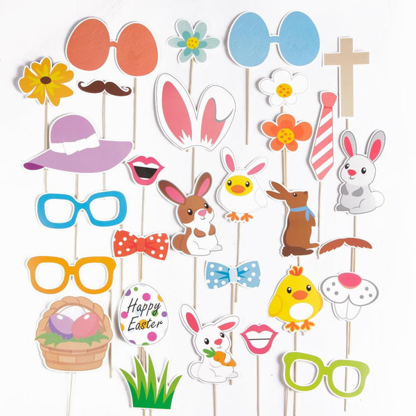 Easter Bunny&Egg Photo Booth Props(29Pcs) - Sunbeauty