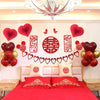 Valentines Day Banner Hollow-Out Love Heart Hanging Garland Pull Flag - Sunbeauty