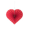 3Pcs Red Heart Valentines Party Hanging Decorations Paper Fans - Sunbeauty