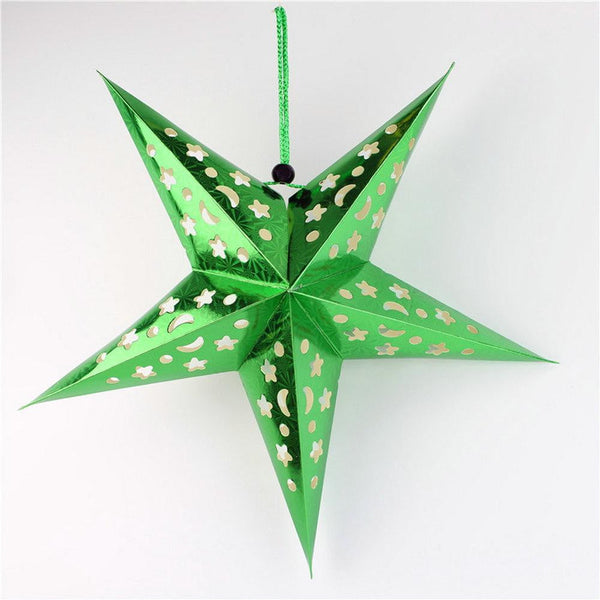 Green laser five-pointed paper star - cnsunbeauty