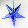 Estrella de papel de cinco puntas con láser azul