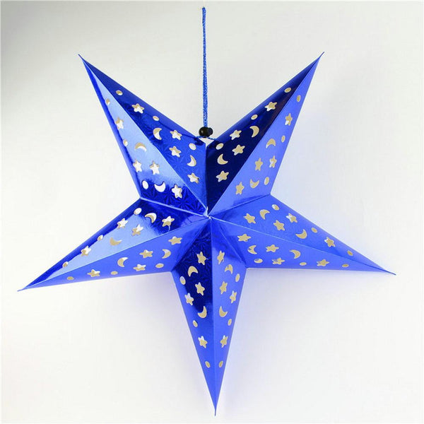 Blue laser five-pointed paper star - cnsunbeauty