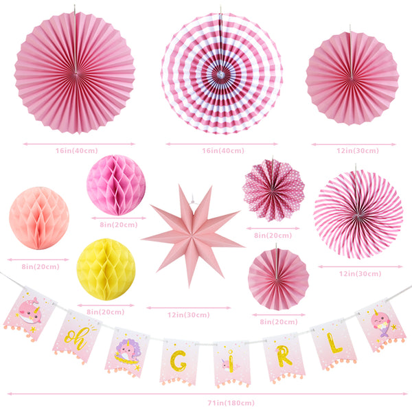 Pink Baby Shower Decorations For Girl - Sunbeauty