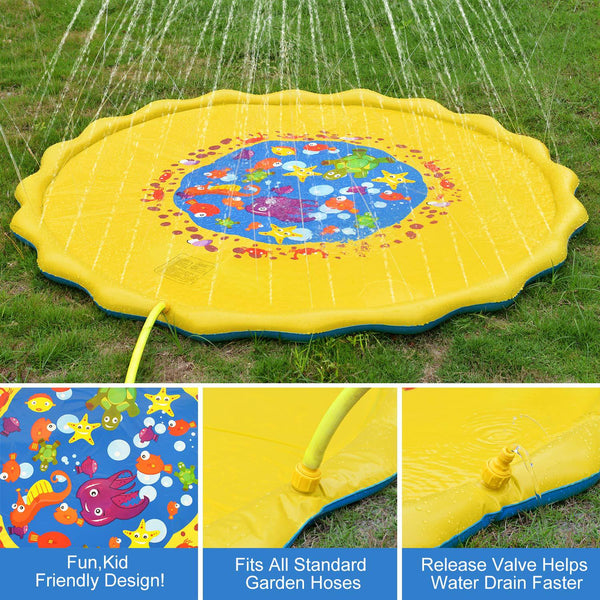 Inflatable Splash Pad Sprinkler for Kids-FreeShipping - Sunbeauty