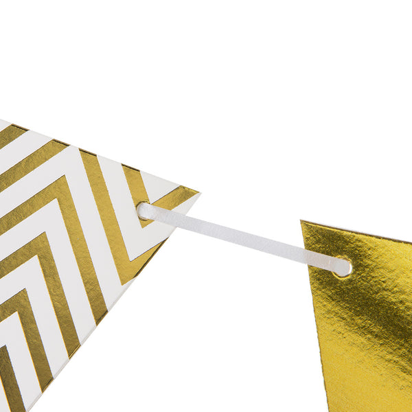 Wedding Gold Triangle Flag String Pennant Banner - Sunbeauty