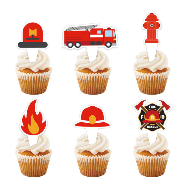 Fire themed Birthday Cake Toppers
