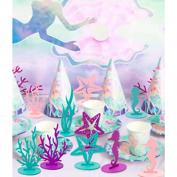 Under The Sea Mermaid Party Felt Centerpiece-Coral - Sunbeauty