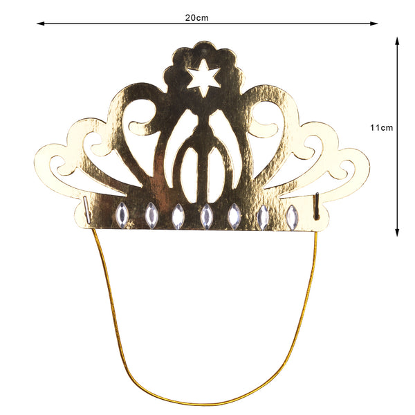 Golden Queen Crowns Gold Foil Paper Hat Cap for Birthday - Sunbeauty