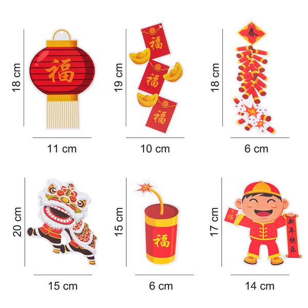 12 PCS Chinese New Year Decorations CNY Party Hanging Swirls - Sunbeauty