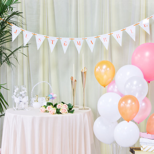Just Married Pennant Paper Banner(orange)-50Pcs Free Shipping - Sunbeauty