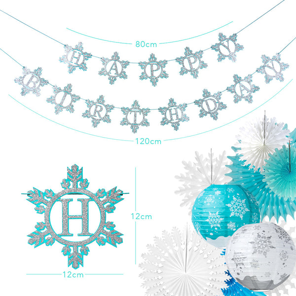 Frozen Birthday Decorations Snowflake Theme Party Supplies - Sunbeauty