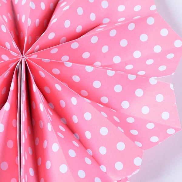 Pink Folding Paper Fans Set(6Pcs) - Sunbeauty