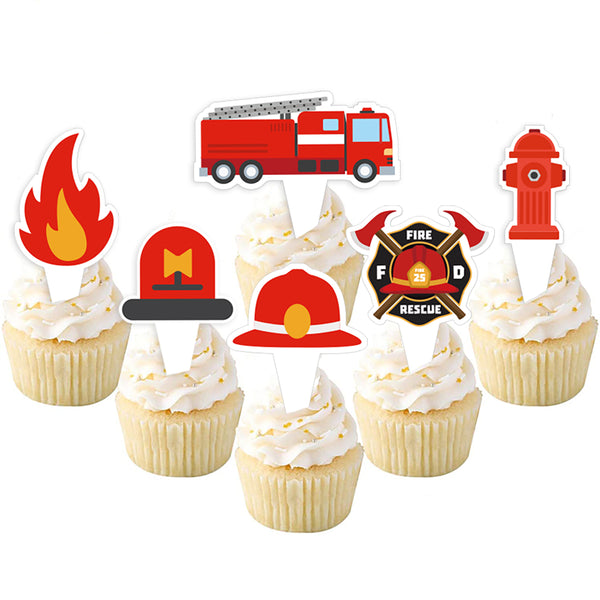Fire themed Birthday Cake Toppers
