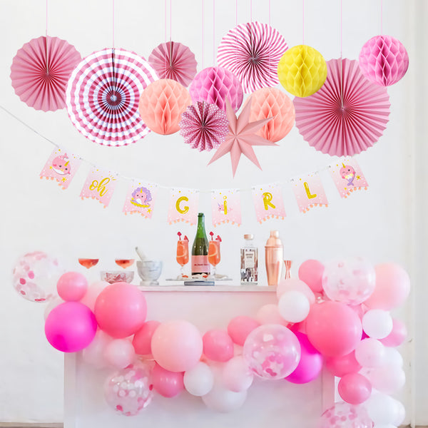 Pink Baby Shower Decorations For Girl - Sunbeauty