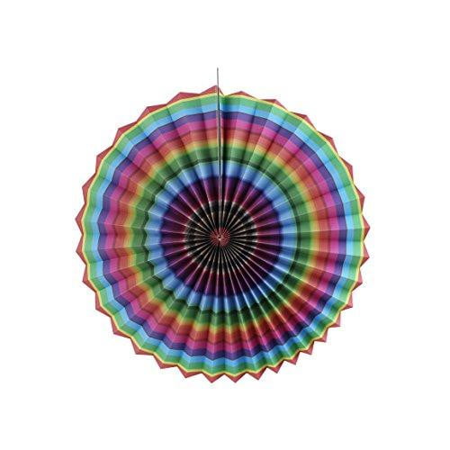 Rainbow Folding Paper Fans Set(6Pcs) - Sunbeauty