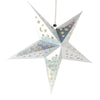 Estrella de papel de cinco puntas con láser plateado