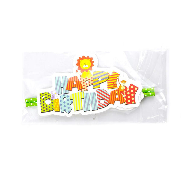 Jungle Party Pull Flag Cake Topper - Sunbeauty