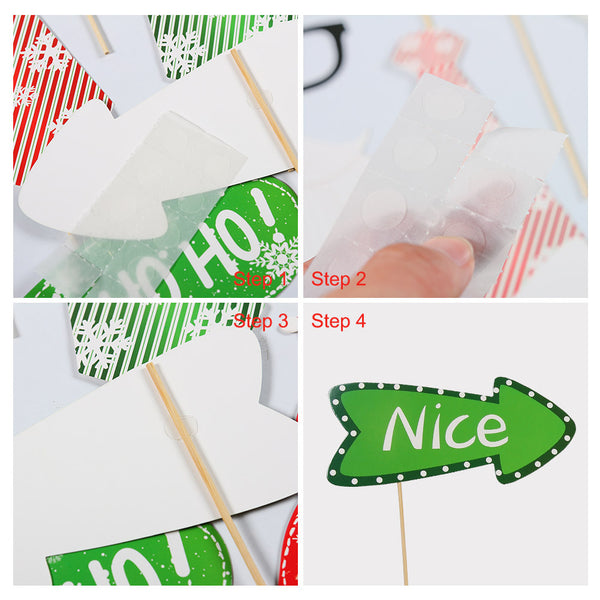 DIY Xmas Photo Decorations Funny Selfie Photography Props Pack for Christmas - Sunbeauty