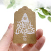 25pcs Christmas Kraft Gift Tags Labels with String - Sunbeauty