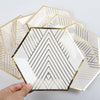 Gold Striped Paper Plate - Sunbeauty