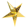 Estrella de papel de cinco puntas con láser dorado