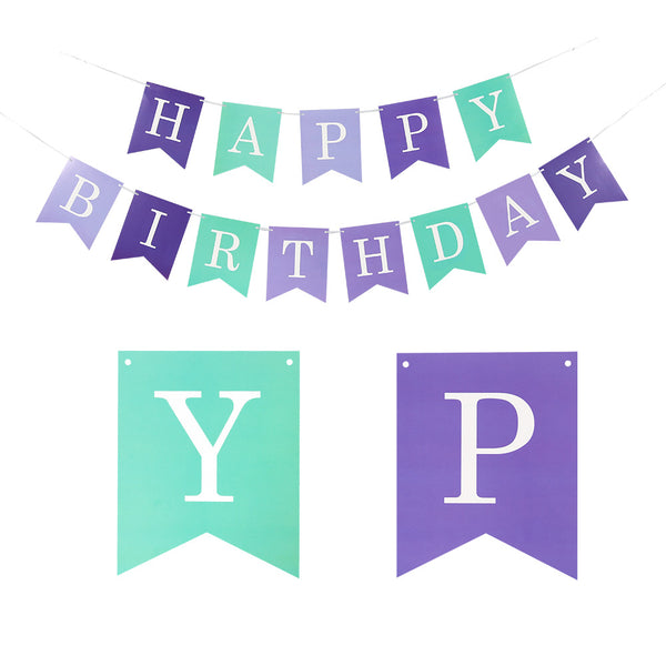 Mermaid Happy Birthday Banner for Party Decorations - Sunbeauty