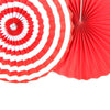 Red Folding Paper Fans Set(6Pcs) - Sunbeauty
