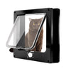 Sunbeauty Cat Flap Doors Large Black Magnetic Pet Door with Rotary 4-Way Locking for Cats