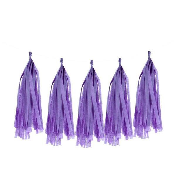 5Pcs Light Purple Tissue Paper Tassel - cnsunbeauty