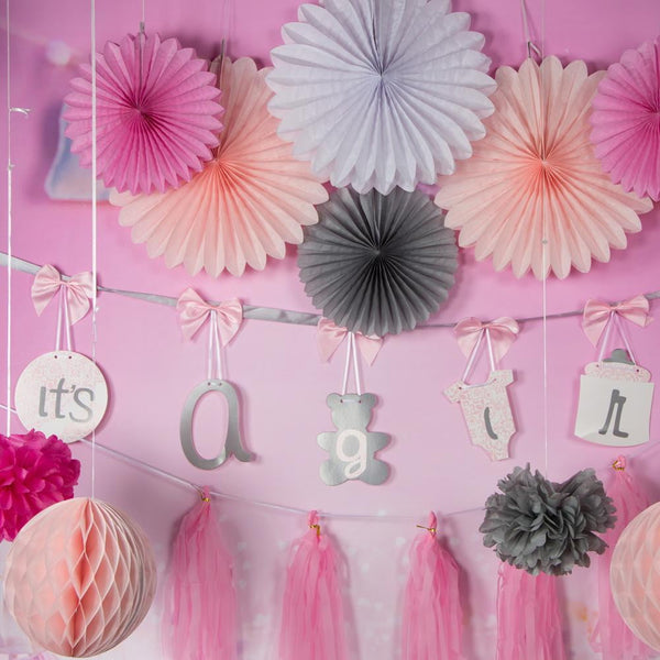Pink It's a girl Baby shower Decorations - Sunbeauty