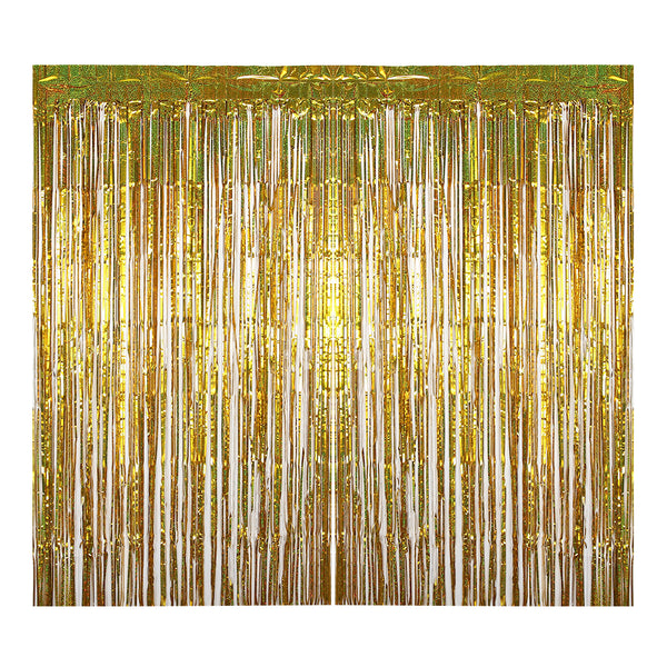 Wholesale Party Decoration Hanging Backdrop Fringe Metallic Tinsel Laser Foil Curtain - Sunbeauty