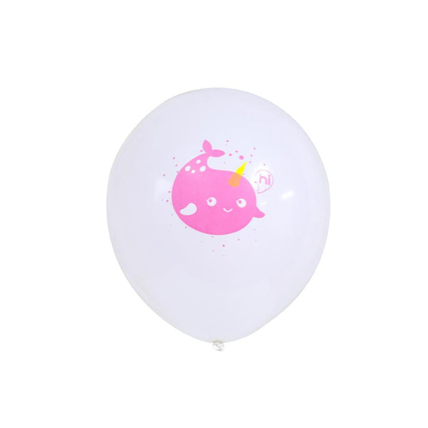 Narwhal Baby Shower Latex Balloon 9Pcs(Pink) - Sunbeauty