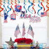 Elementos de decoración de fiesta del día de la independencia Bandera de PVC en espiral