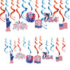 Elementos de decoración de fiesta del día de la independencia Bandera de PVC en espiral