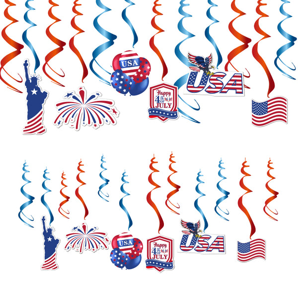 Dekorationselemente für Unabhängigkeitstag-Partys, Spiral-PVC-Flagge