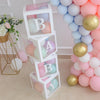 4 piezas decoración de fiesta de bienvenida de bebé revelan globo de fondo caja transparente-envío gratuito