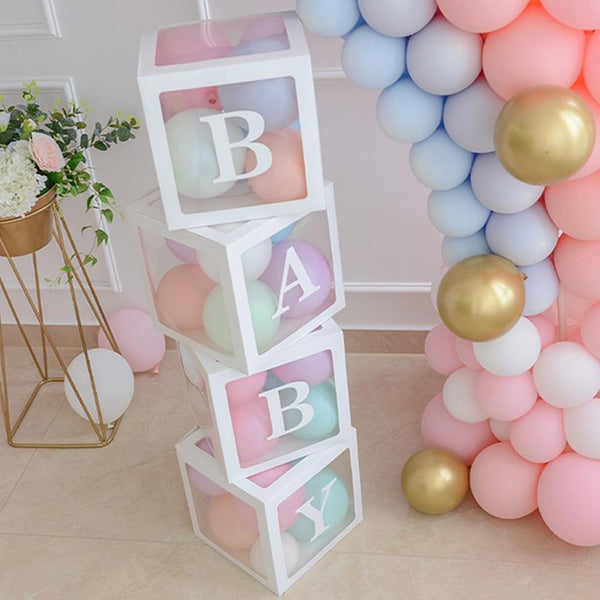 4pcs Baby Shower Decor Reveal Backdrop Balloon Transparent Box-FreeShipping - Sunbeauty