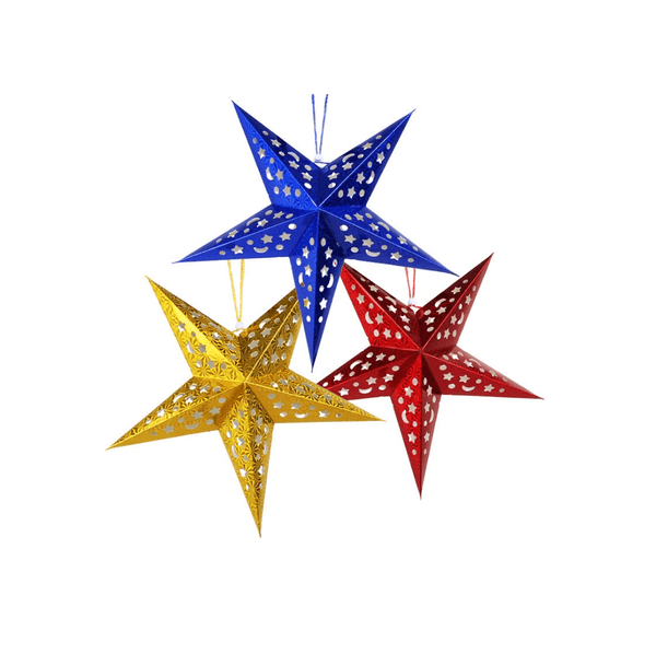 Blue laser five-pointed paper star - cnsunbeauty