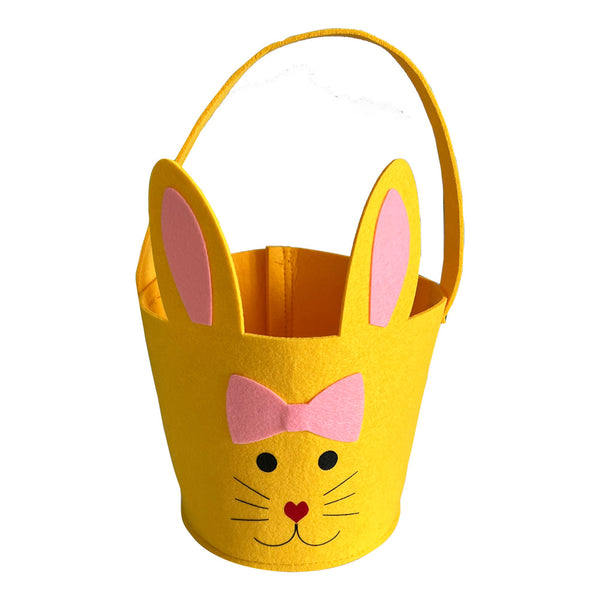 Easter Basket Felt Cartoon Animal Tote Easter Party Decoration Three-dimensional Lace Tote Basket