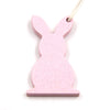6pcs Easter Bunny Pendant Solid Color Wooden Egg Hanging Decoration Home Decoration Small DIY Wooden Gift