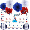 Conjunto de decoración de fiesta de cumpleaños náutica para niños