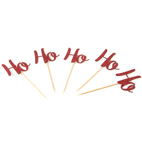 HoHoHo Christmas Cake Toppers - Sunbeauty