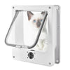 Sunbeauty Cat Flap Doors Medium White Magnetic Pet Door with Rotary 4-Way Locking for Cats