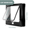 Sunbeauty Cat Flap Doors Extra Large Black Magnetic Pet Door with Rotary 4-Way Locking for Cats