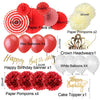 Red/White Happy Birthday Decoration - Sunbeauty